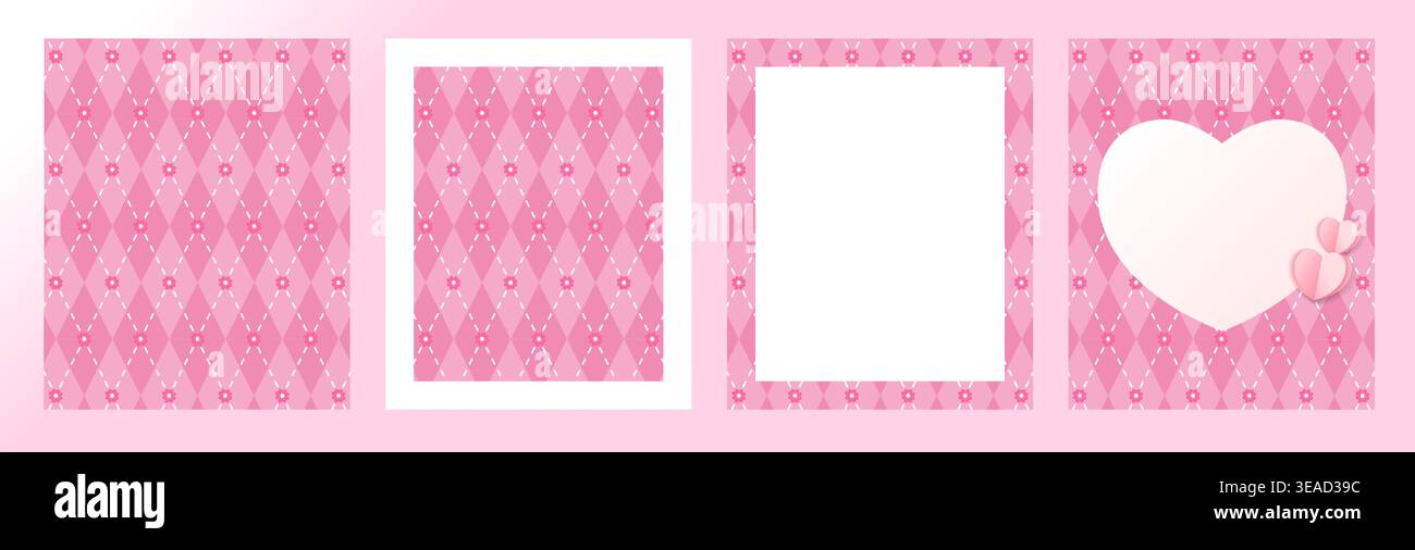 Ensemble élégant de fond de modèle de fête des mères 2026. Des motifs sans couture avec des carreaux roses et des fleurs imprimées pour la conception d'emballage pour la fête des mères Illustration de Vecteur
