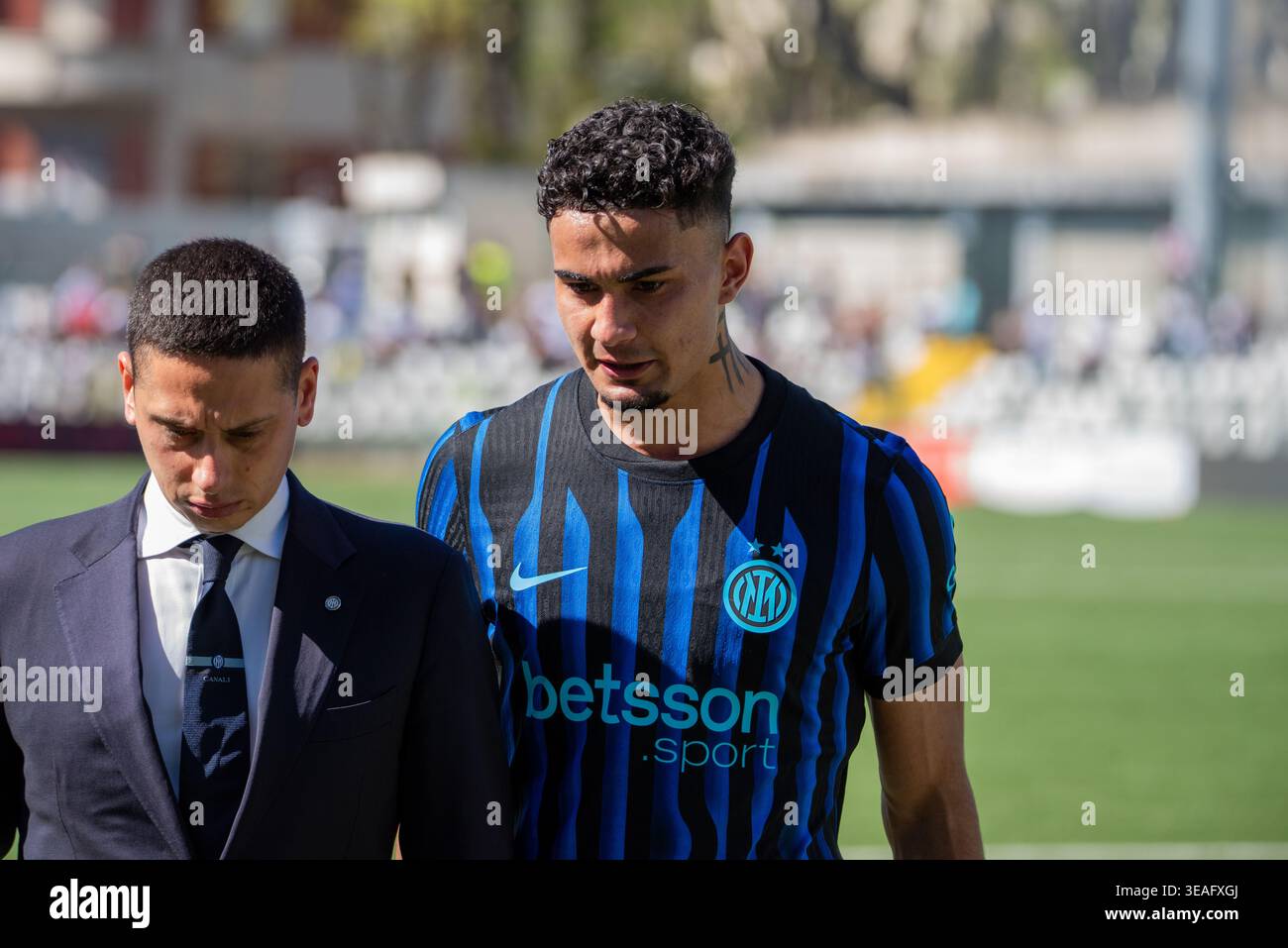 Simone Cinquegrano, défenseur de l'Inter Milan U23, numéro 46, lors de la Serie C Girone A match Pro Vercelli vs Inter U23 (0-2), Stadio Silvio Piola, Vercelli, Banque D'Images