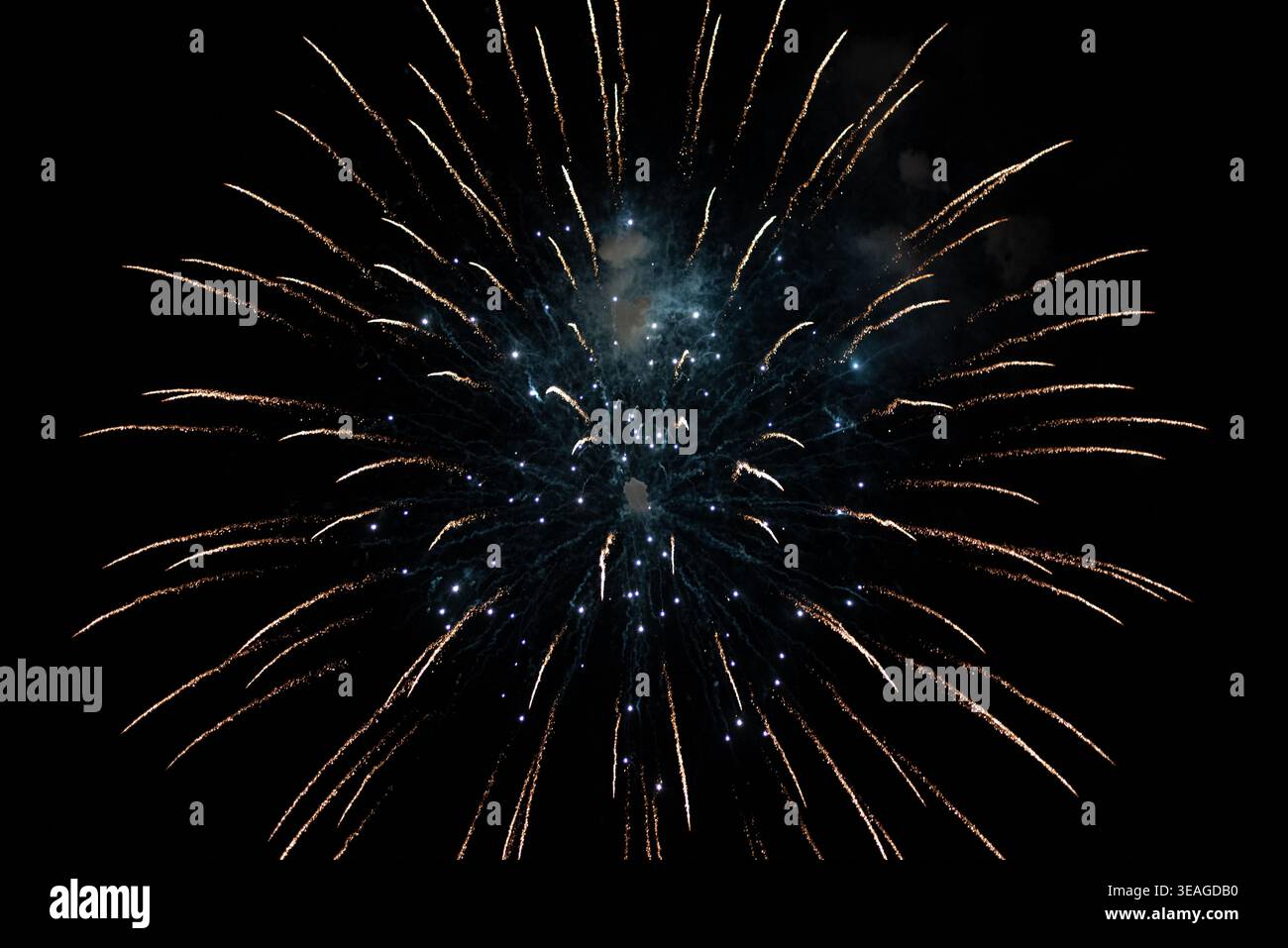 Magnifique feu d'artifice multicolore explosant. Banque D'Images