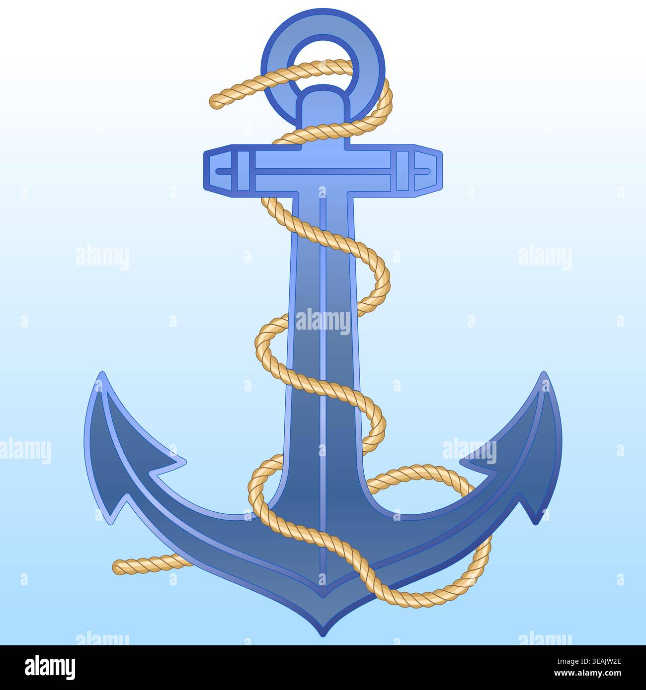 Ancre, symbole nautique, illustration de couleur vectorielle Illustration de Vecteur
