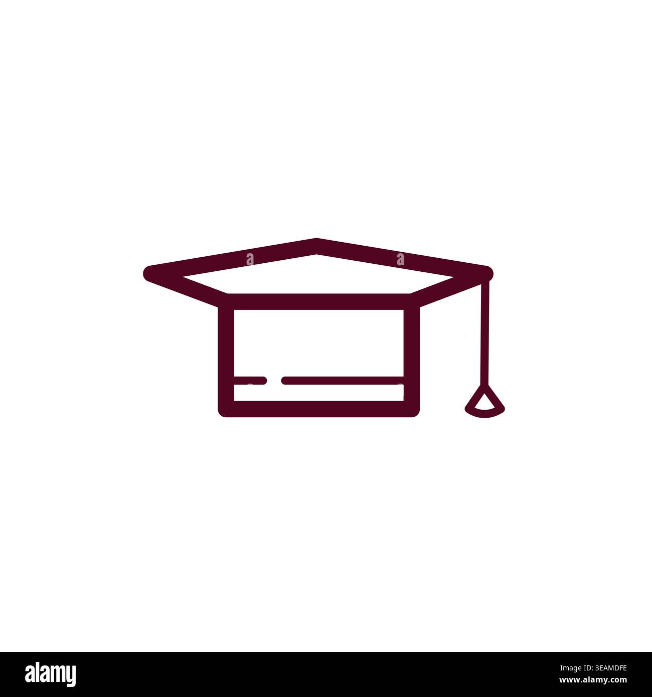 Icône de ligne de chapeau de graduation pour l'école, l'université et le concept de réussite. Symbole pour la cérémonie de remise des diplômes Illustration de Vecteur