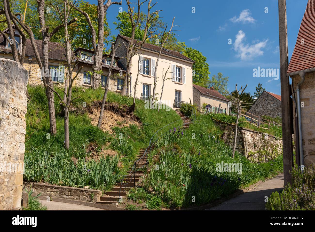 L'emplacement de la peinture 'escalier à Auvers' par le célèbre peintre néerlandais Vincent Van Gogh Banque D'Images