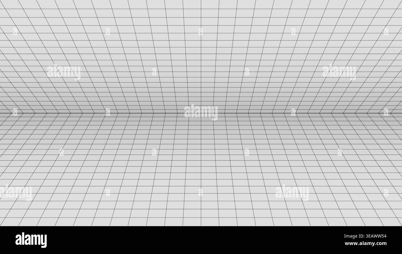 Fond blanc propre avec une grille filaire de perspective noire pour la conception architecturale et technique Illustration de Vecteur
