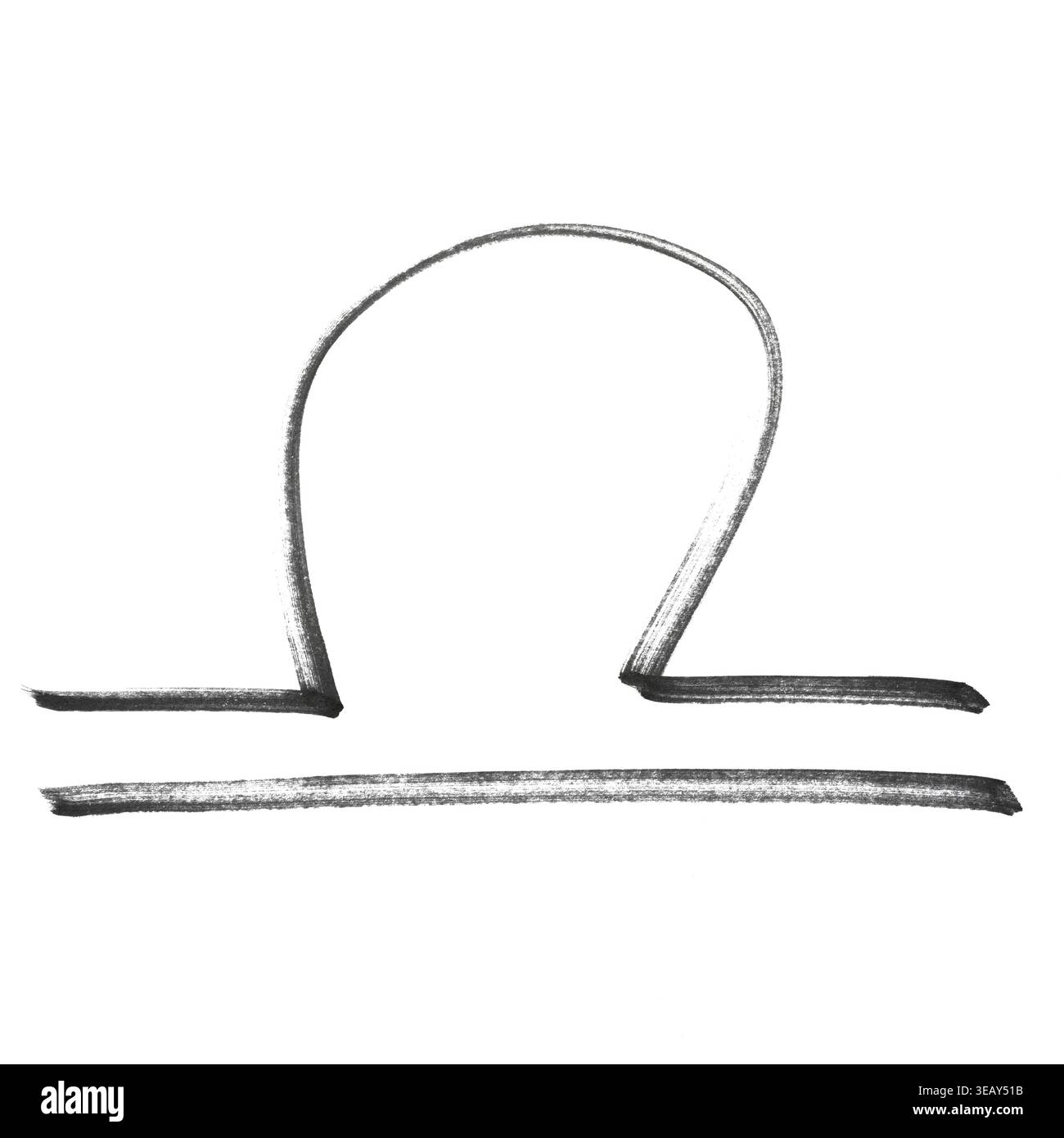 Le signe du zodiaque de Balance dessiné avec un marqueur noir sur une surface transparente Banque D'Images