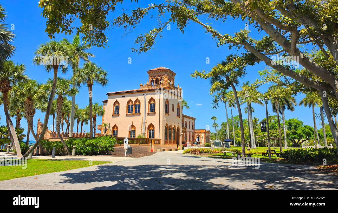 Ca' d'Zan domaine manoir de John et Mable Ringling Museum of Art Sarasota Florida USA 04.21.2026 Banque D'Images