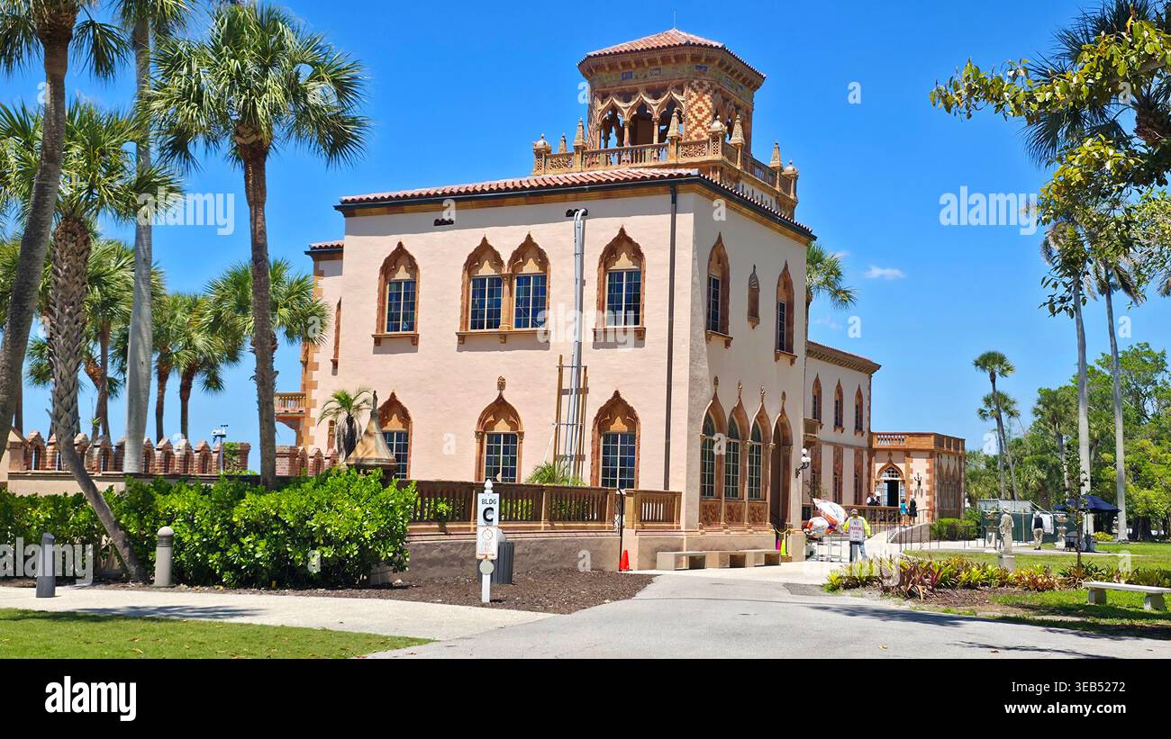 Ca' d'Zan domaine manoir de John et Mable Ringling Museum of Art Sarasota Florida USA 04.21.2026 Banque D'Images