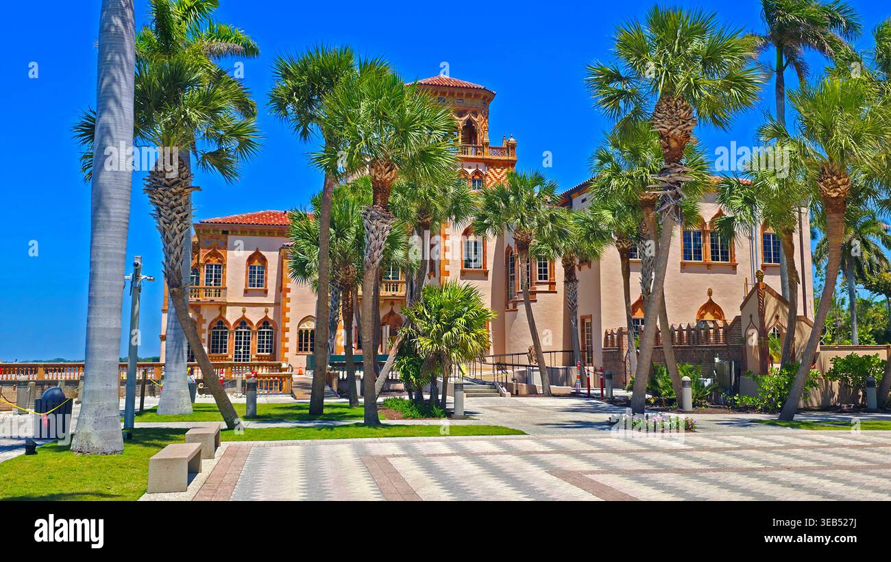 Ca' d'Zan domaine manoir de John et Mable Ringling Museum of Art Sarasota Florida USA 04.21.2026 Banque D'Images