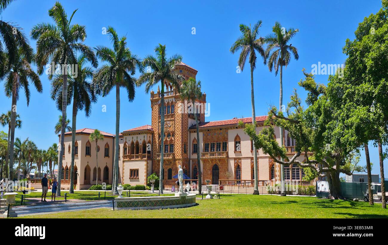 Ca' d'Zan domaine manoir de John et Mable Ringling Museum of Art Sarasota Florida USA 04.21.2026 Banque D'Images