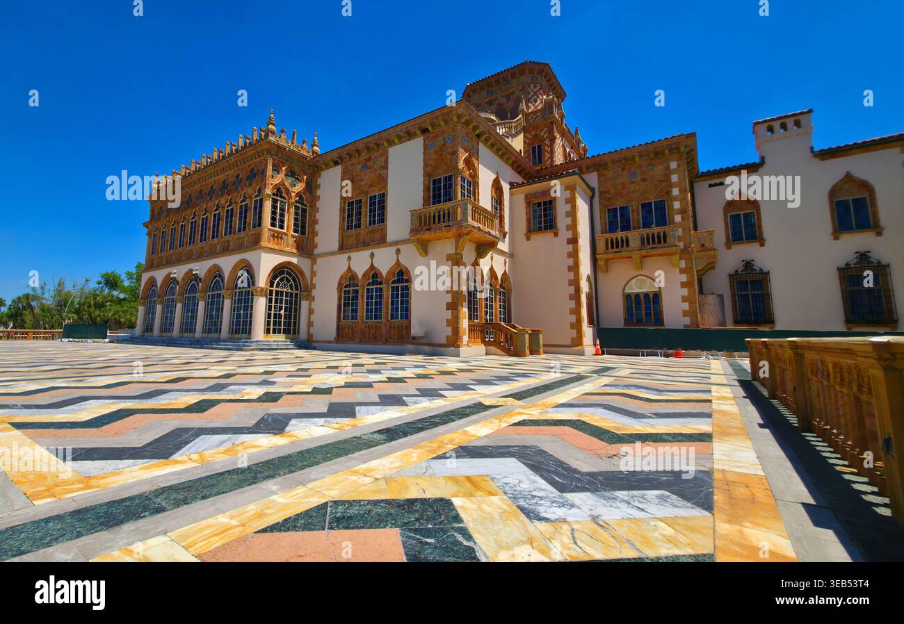 Ca' d'Zan domaine manoir de John et Mable Ringling Museum of Art Sarasota Florida USA 04.21.2026 Banque D'Images