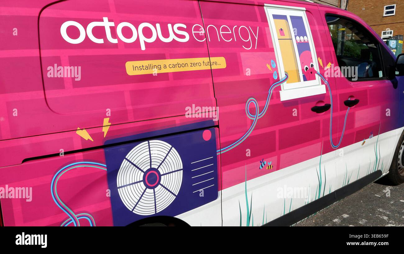 Fourgon Octopus Energy à Brighton, East Sussex, Royaume-Uni Banque D'Images