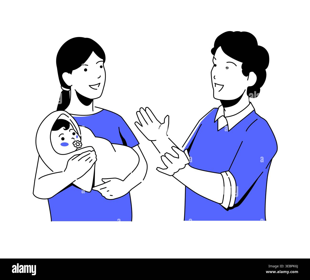 Happy Parenthood - illustration de conception plate colorée Illustration de Vecteur