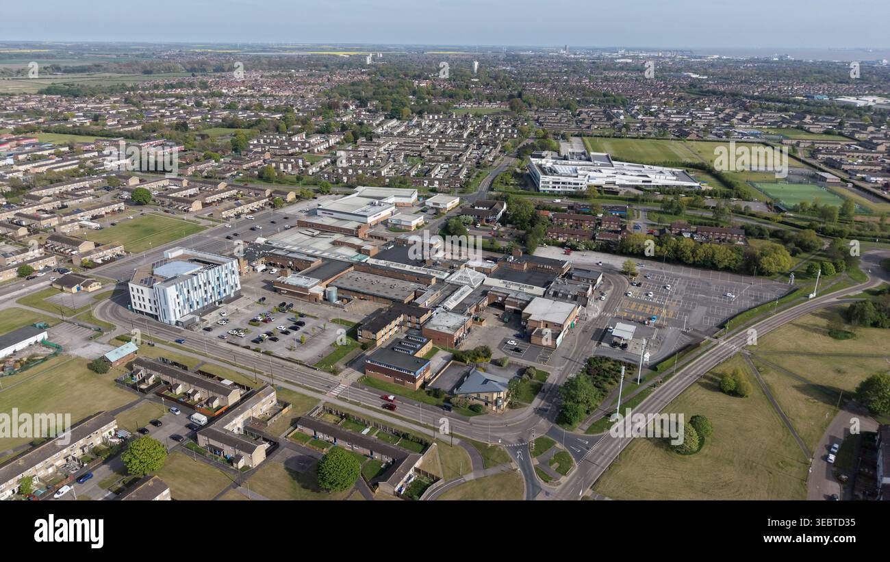 Vue aérienne du centre commercial North point, Bransholme Kingston upon Hull Banque D'Images