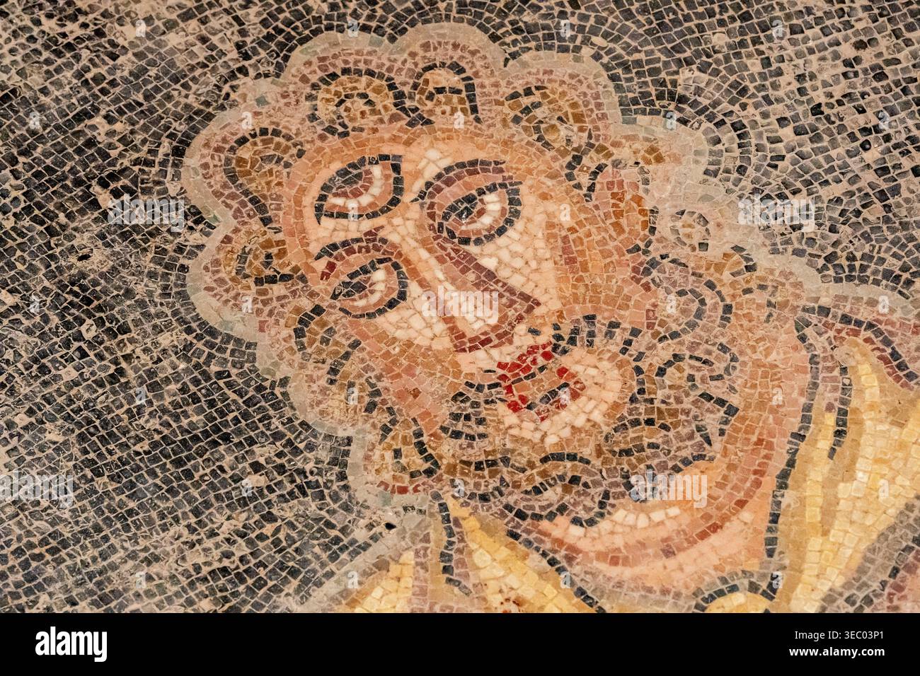 Polyphème, Cyclope de la mythologie grecque, Villa romaine de Casale, Piazza Armerina, Sicile, Italie, Europe Banque D'Images