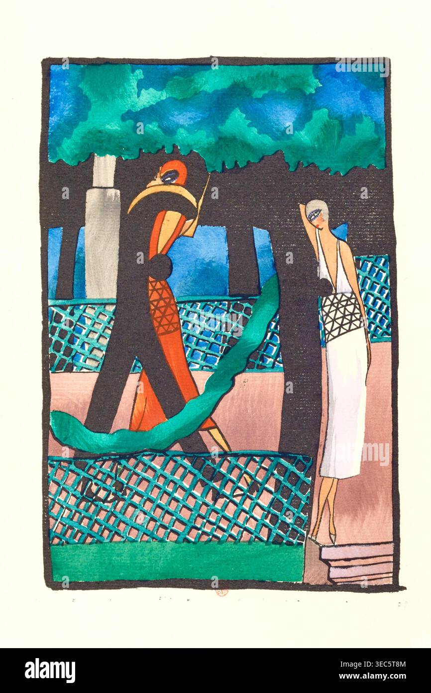 Janine Aghion (1894-1982) - L'essence du mode du jour : Paris 1920 / une série de quinze dessins Banque D'Images