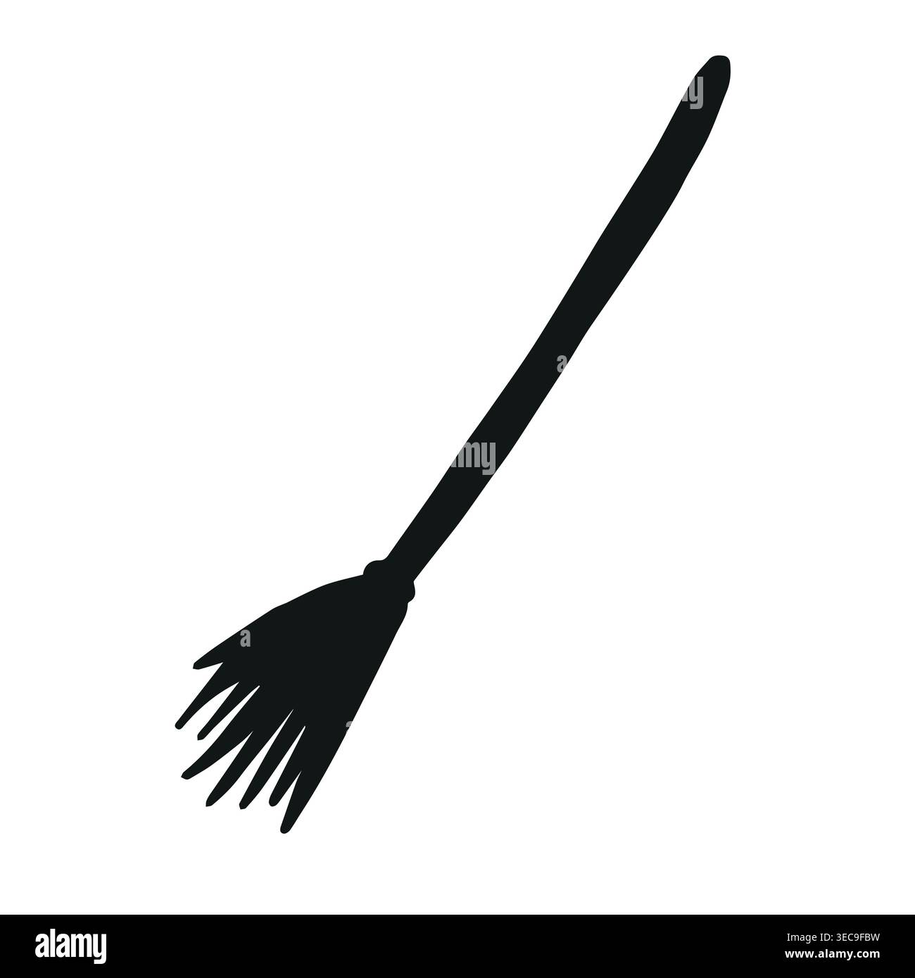 Silhouette de balai dessinée à la main de vecteur Illustration de Vecteur