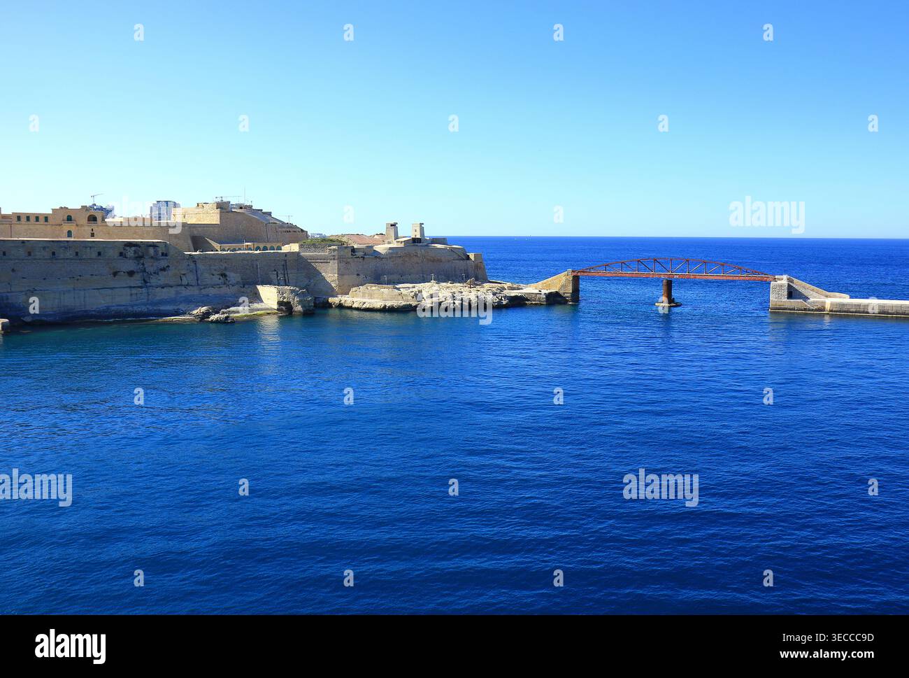 Vue sur le pont St Elmo et le bastion Abercrombies Banque D'Images