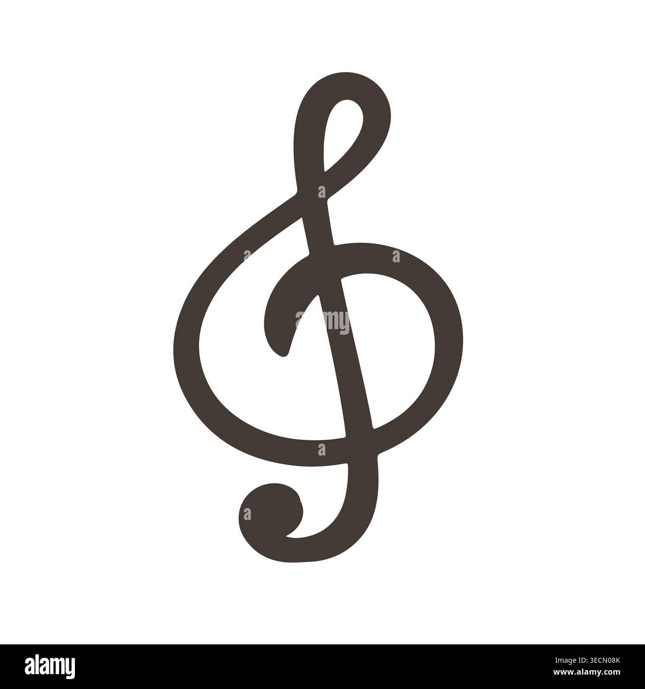 Icône de clef d'aigu de musique dans un style de contour minimal Illustration de Vecteur