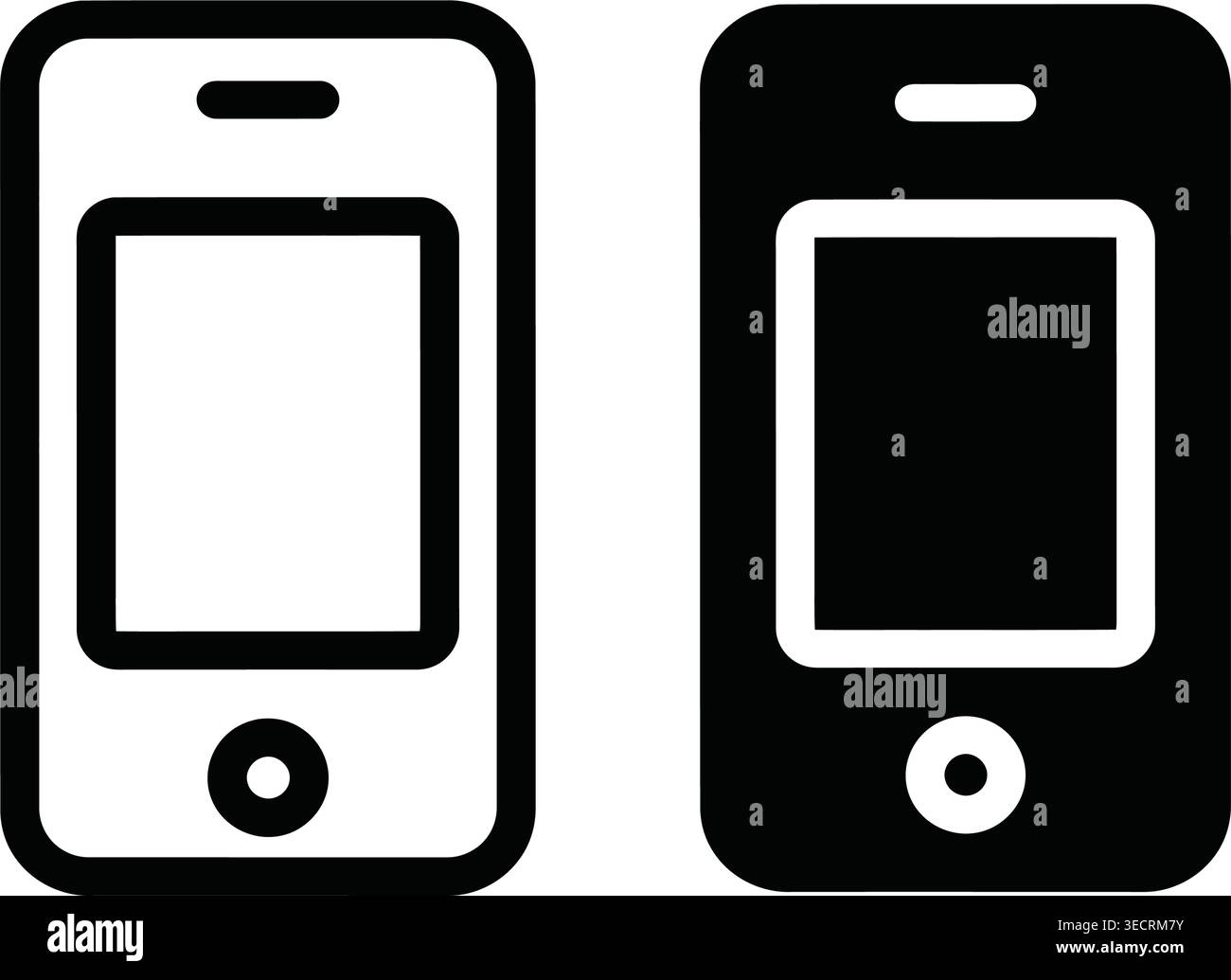 Vue avant et arrière de la maquette noire de smartphone Illustration de Vecteur