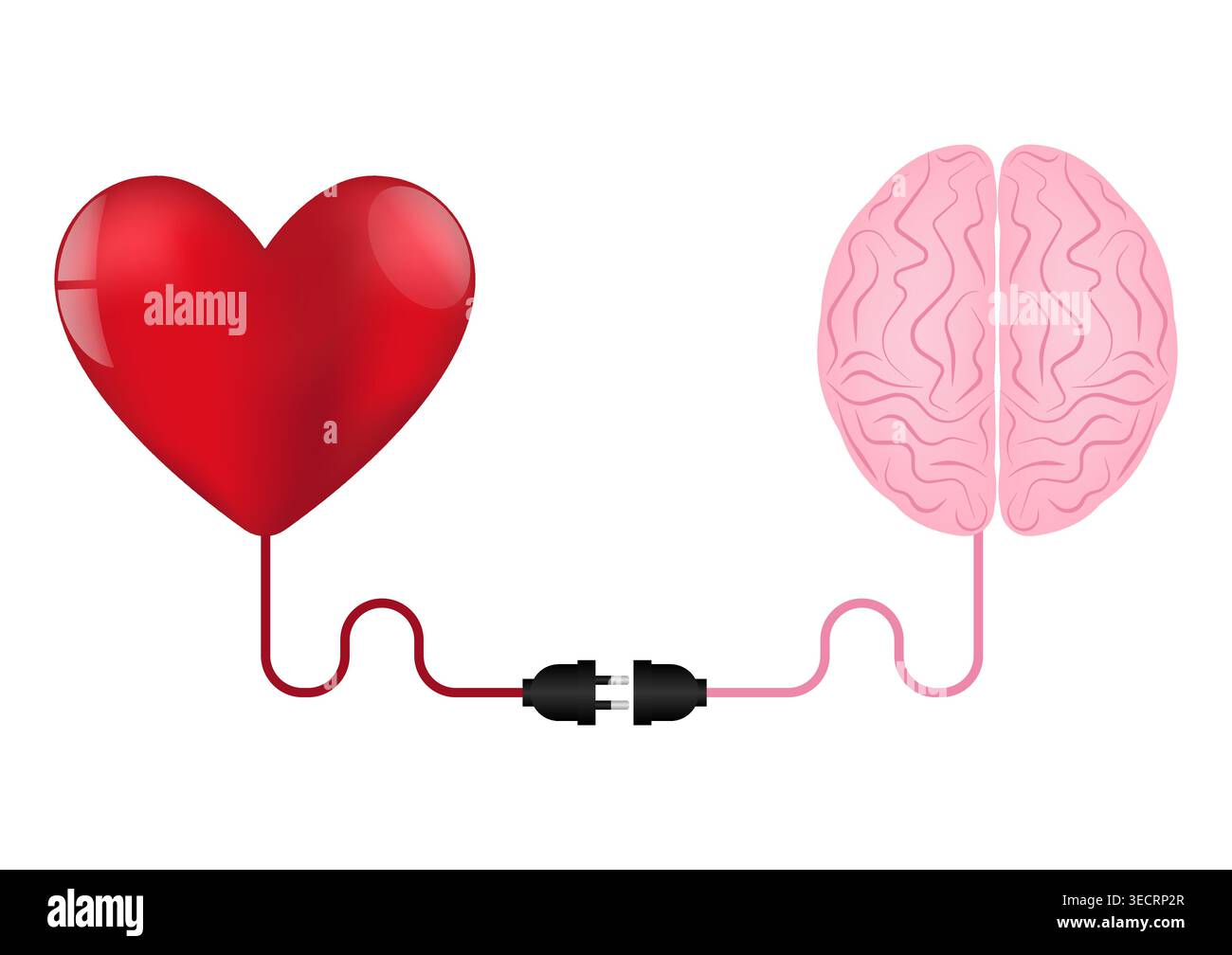 Concept cerveau et coeur. Illustration vectorielle. Illustration de Vecteur
