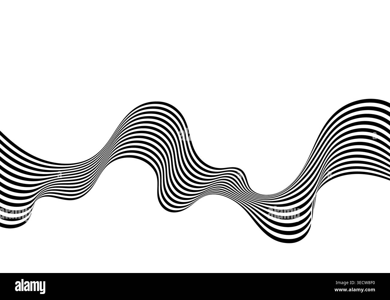Fond psychédélique avec des lignes créant un rythme visuel et une sensation de profondeur. Banque D'Images
