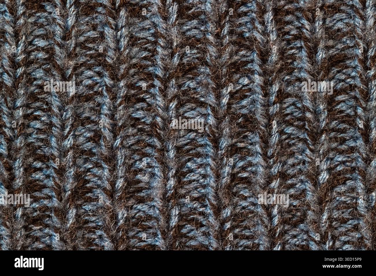 Fond de toile de mélange bleu en tissu de laine tricotée Banque D'Images