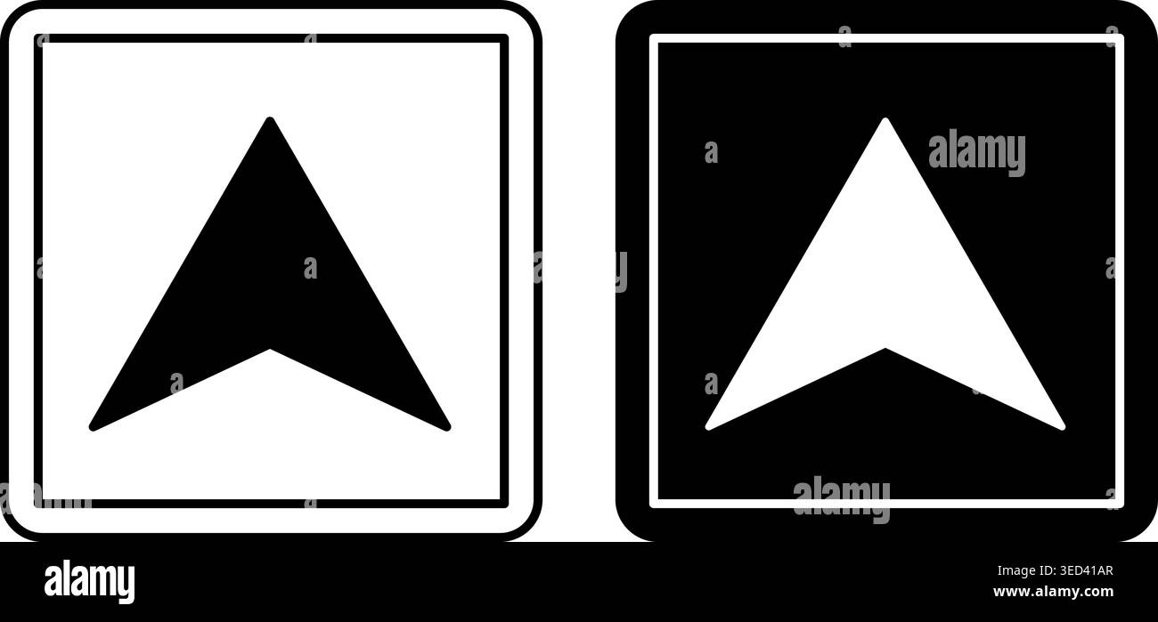 Panneaux Open Here. Étiquettes d'emballage en carton. Icônes vectorielles noir et blanc. Flèche vers le haut. Logistique, livraison. Symbole d'avertissement, manipuler avec précaution. Illustration de Vecteur