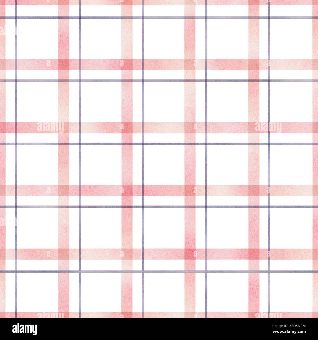 Un motif à carreaux aquarelle avec de délicates lignes roses et bleues. Crée une sensation confortable, chaleureuse et classique. Convient pour les textiles, les produits pour enfants Banque D'Images
