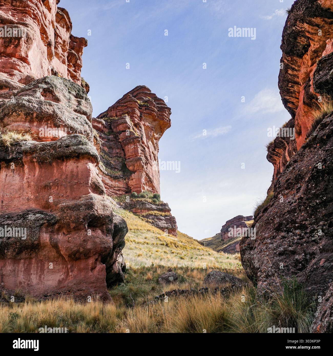 Tinajani, Pérou - 27 novembre 2025 : formations rocheuses du canyon Tinajani dans les Andes péruviennes Banque D'Images