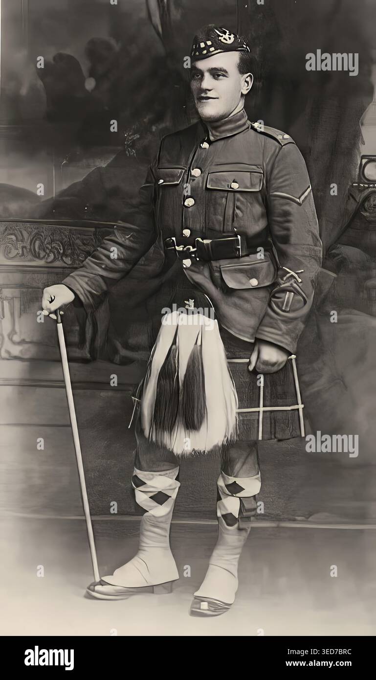 Consolidateur du 5th Seaforth Highlanders en 1914 - document historique, World War One Era-topaz Banque D'Images