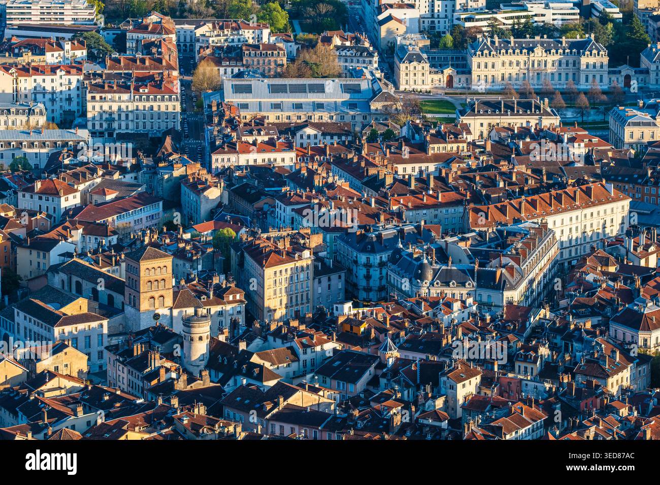 France, Isère, Grenoble, vue sur la vieille ville depuis la forteresse Bastille Banque D'Images