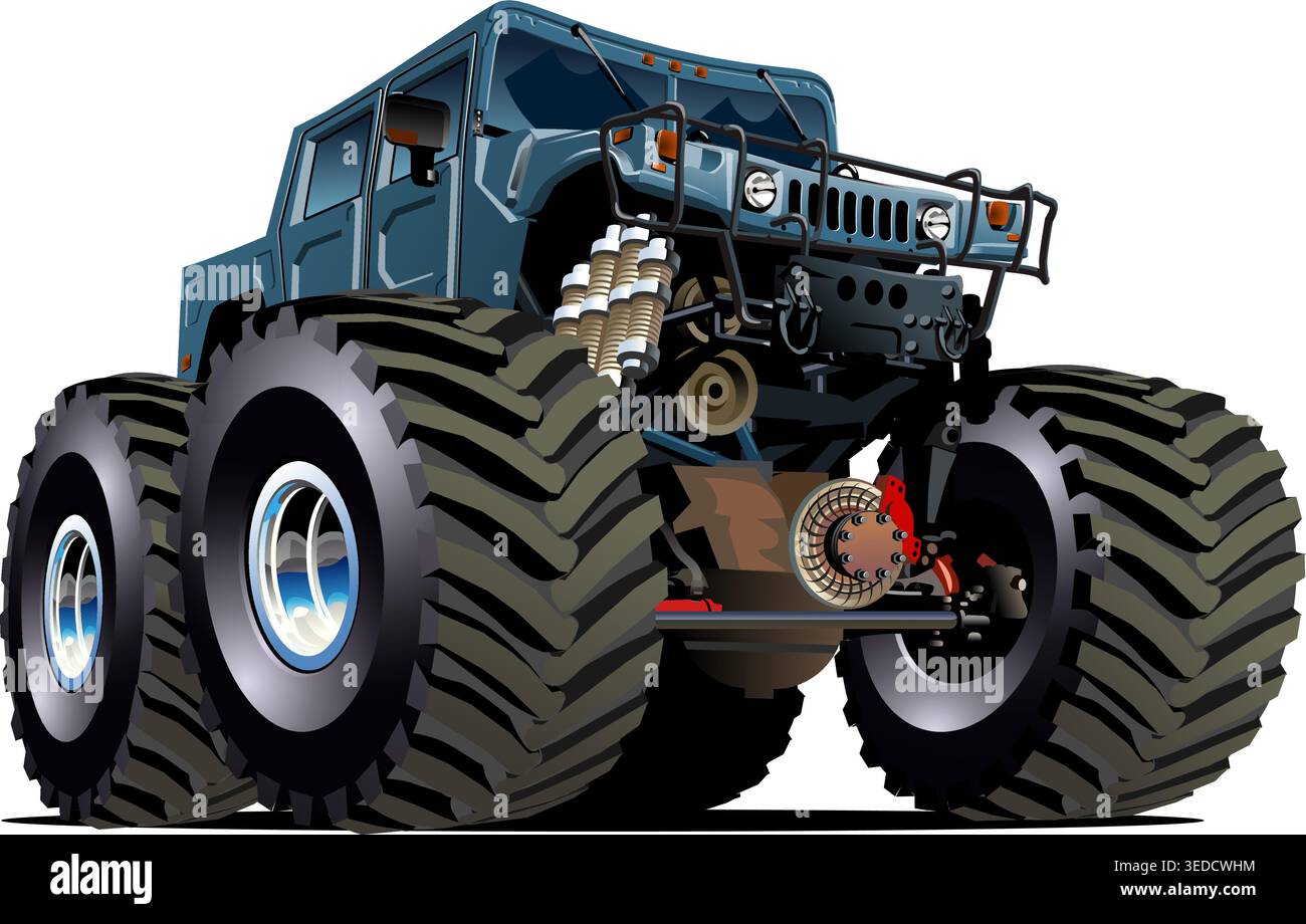 Cartoon Monster Truck. Disponible EPS-10 séparés par groupes et calques avec des effets de transparence pour recolorer en un clic Illustration de Vecteur