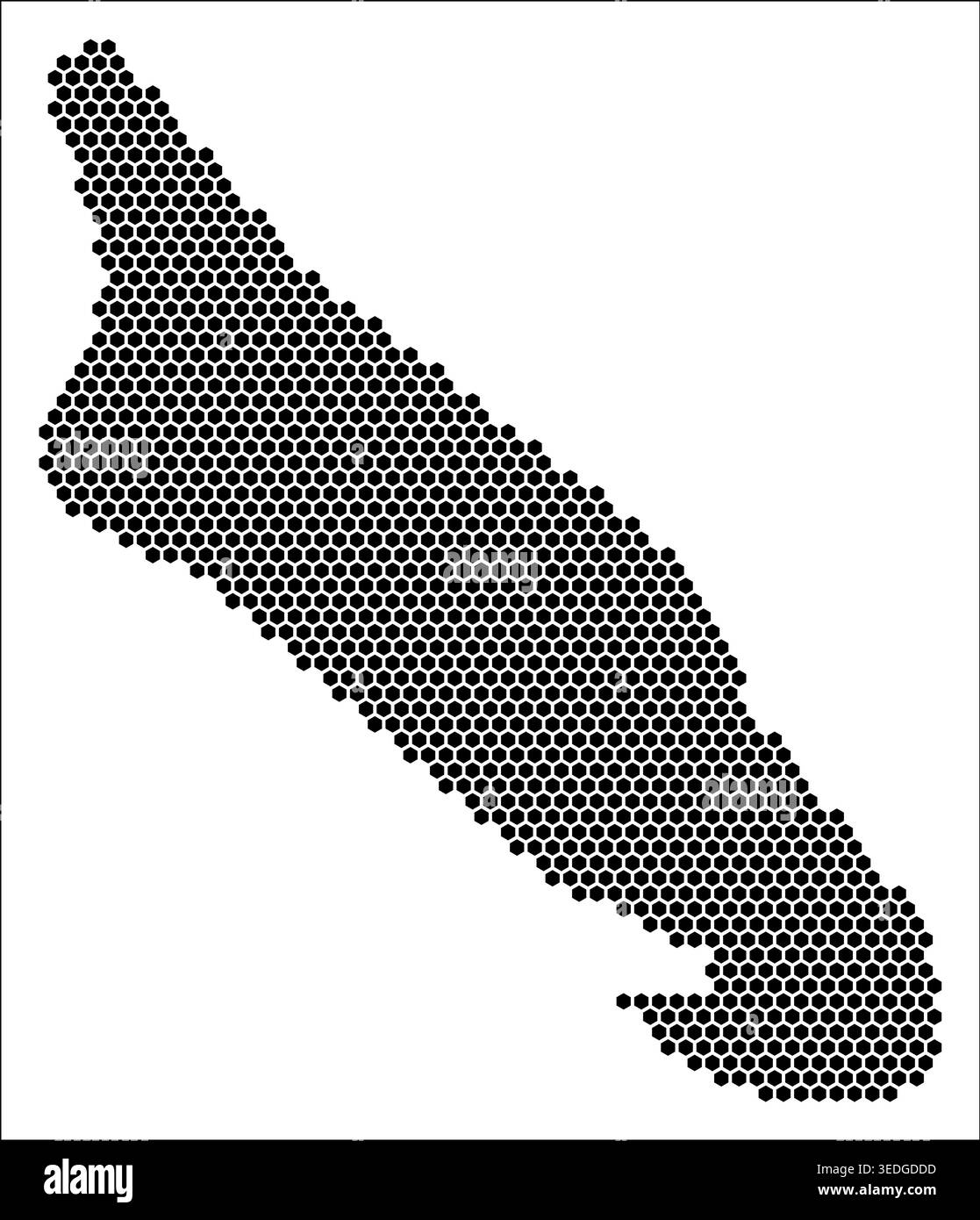 Carte hexagonale d'Aruba. Modèle de forme pointillée noir et blanc Uni. Country minuscules cellules hexagonales. Modèle plat en nid d'abeille Aruba. Illustration vectorielle. Illustration de Vecteur