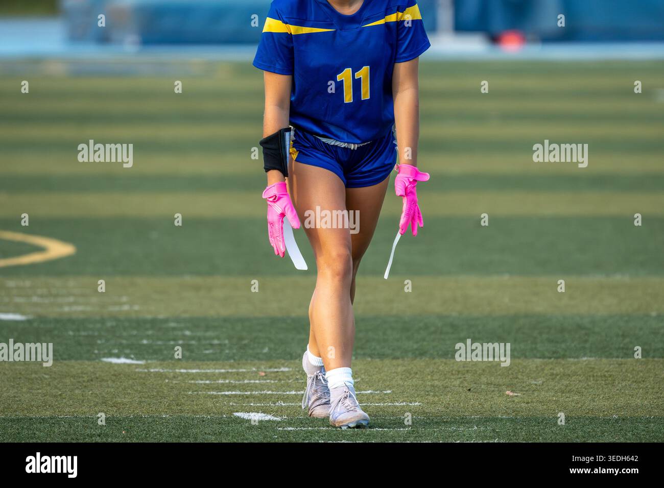 Flag Football Kaiser High School Cougars vs McKinley High School Tigers - Flag Football Game Banque D'Images