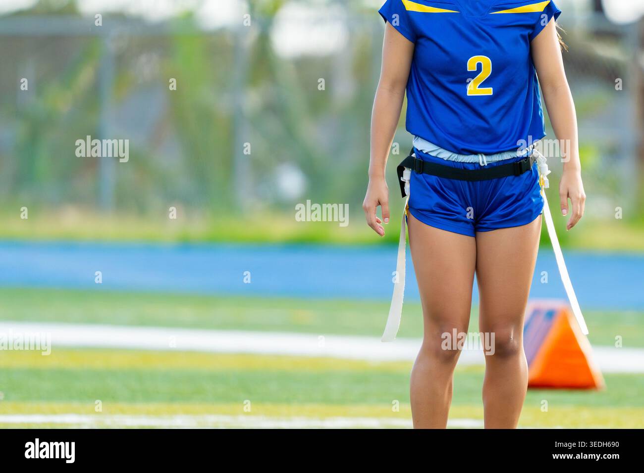 Flag Football Kaiser High School Cougars vs McKinley High School Tigers - Flag Football Game Banque D'Images