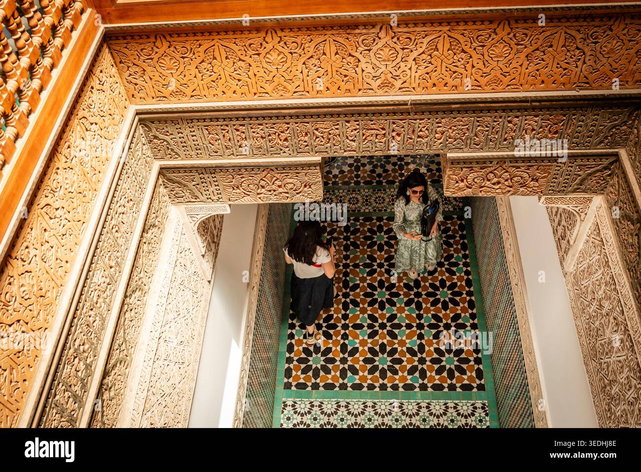 Ben Youssef Madrasa, XIVe siècle, Marrakech, maroc, afrique Banque D'Images