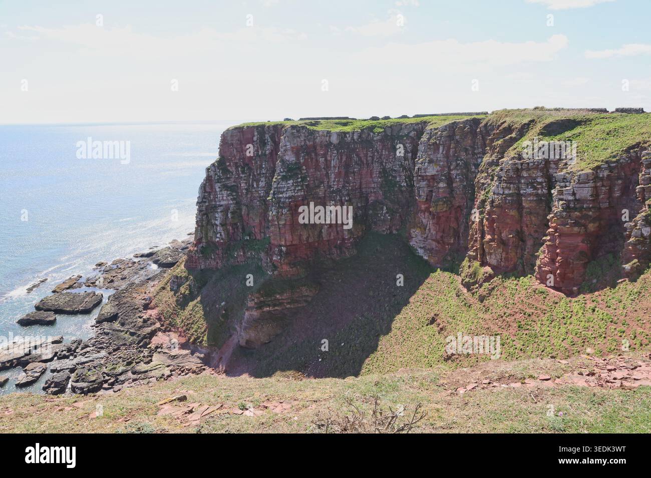Falaises de grès rouge près d'Ethie Angus Écosse mai 2026 Banque D'Images