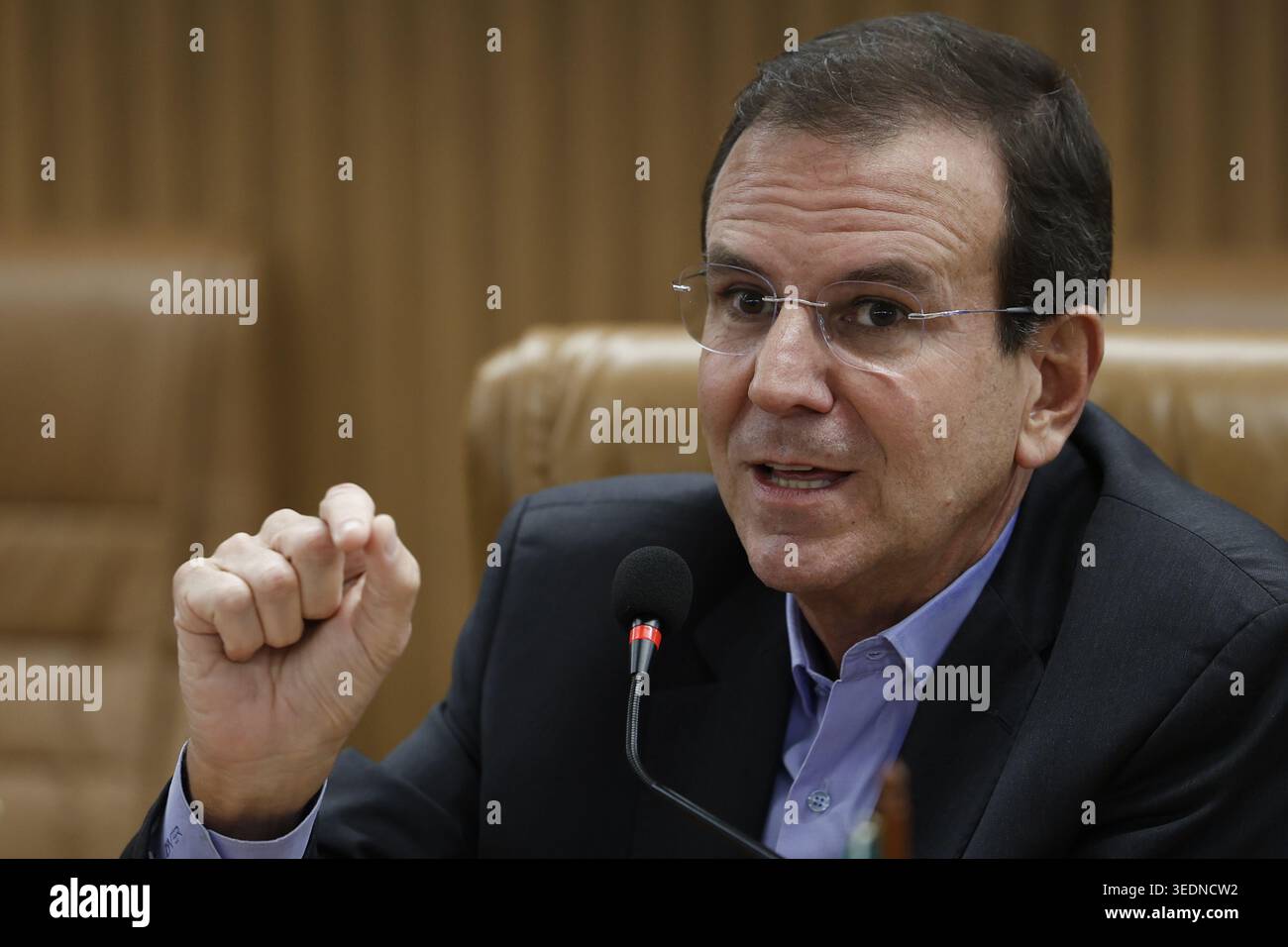 Portrait d'Eduardo Paes politicien ancien maire de Rio de Janeiro en course au candidat au poste de gouverneur aux prochaines élections Banque D'Images