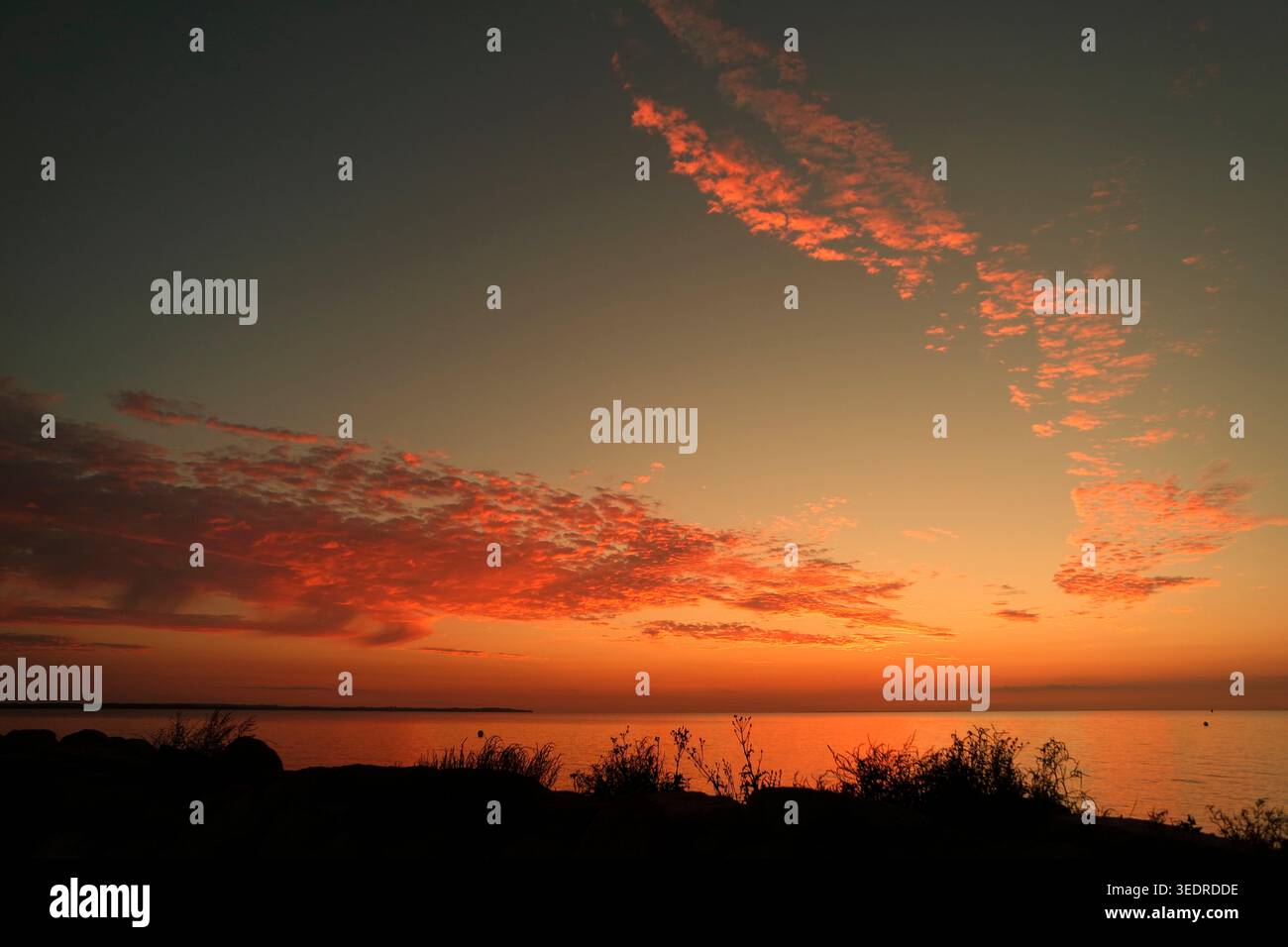 Coucher de soleil sur l'île de Poel Banque D'Images
