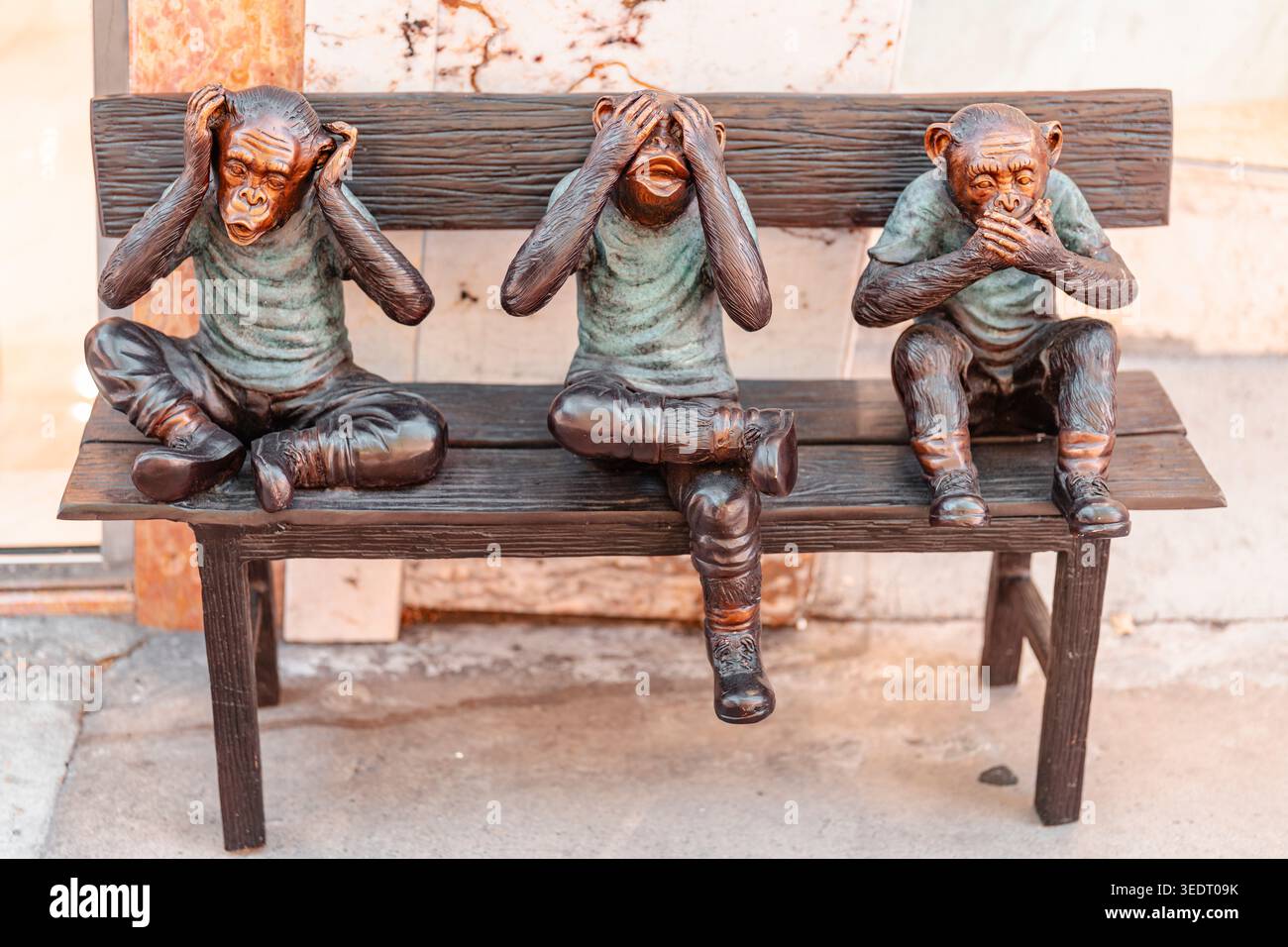 Les trois singes sages, écouter, voir, parler, Chinatown, San Francisco, Californie, États-Unis, Ouest Banque D'Images