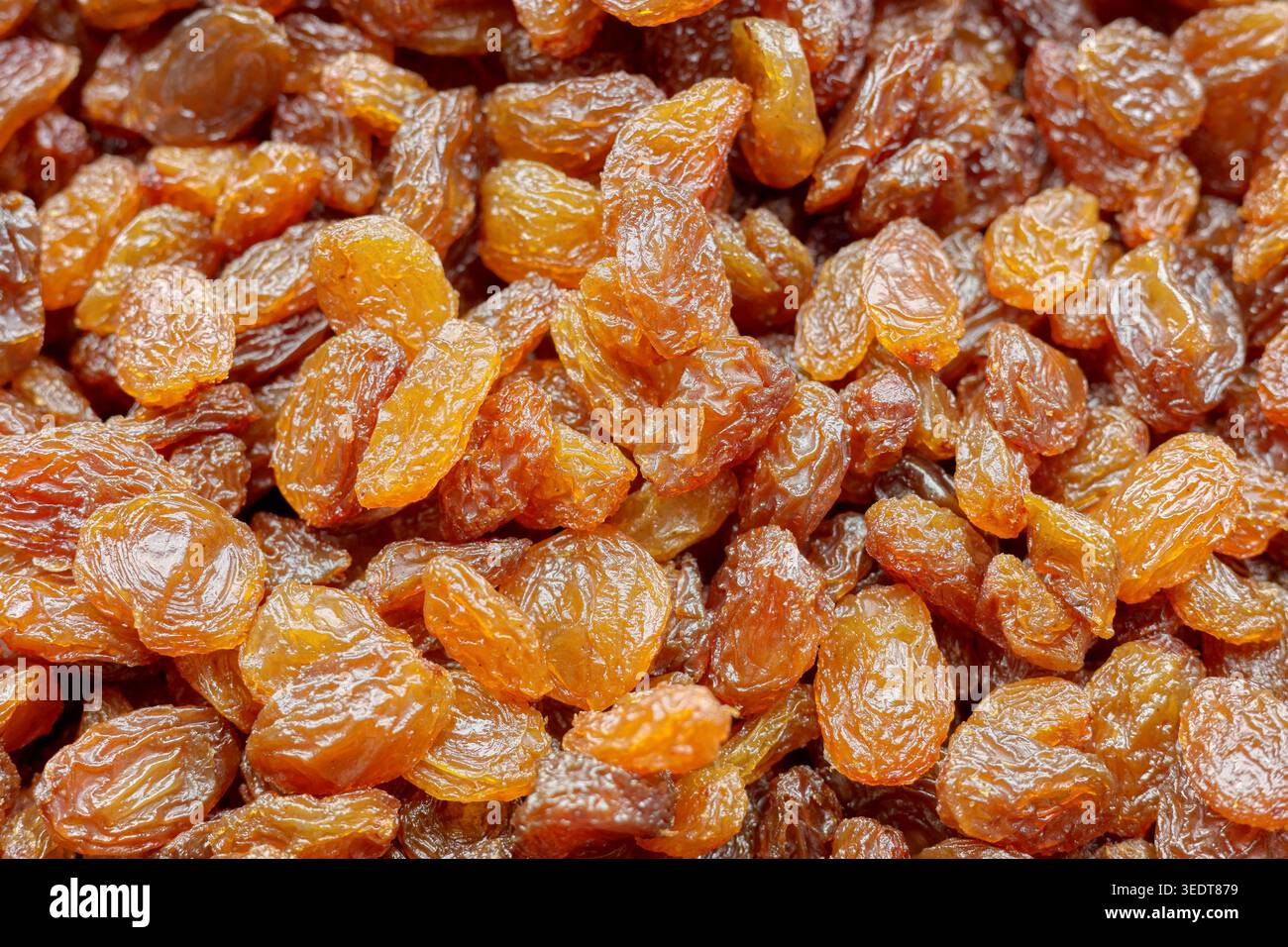Gros plan photo de raisins secs biologiques. Banque D'Images
