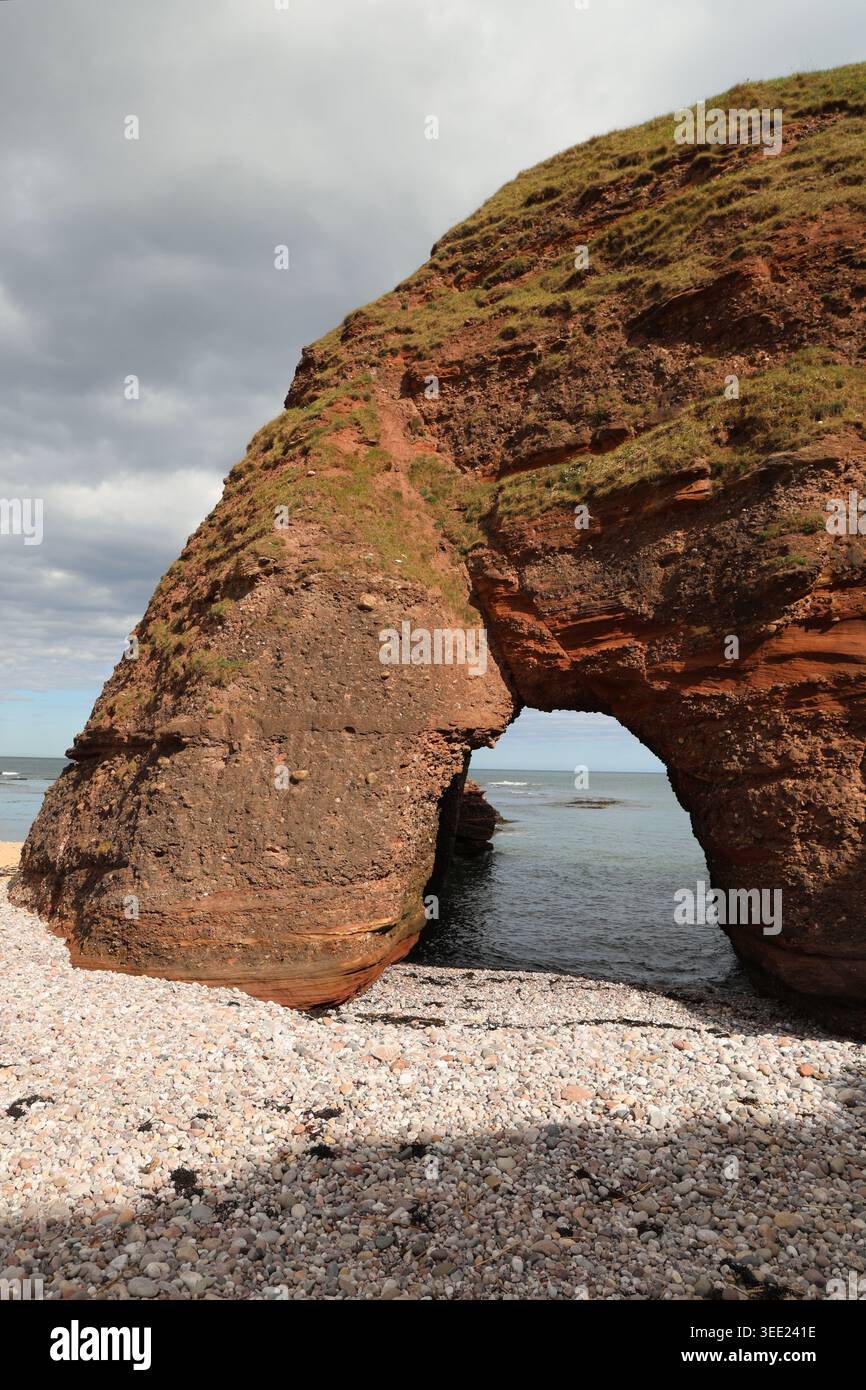 Arc rocheux sur la baie de Carlingheugh Angus Écosse mai 2026 Banque D'Images