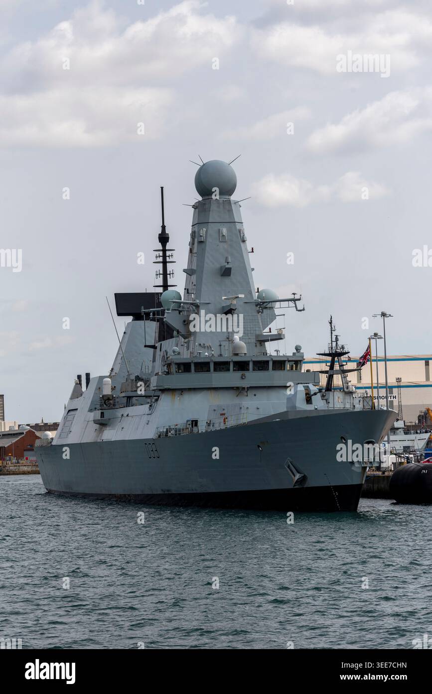 Portsmouth Angleterre Royaume-Uni. 18.08.2-25. Chantier naval HMS Dauntless Royal Navy Portsmoth UK. Banque D'Images