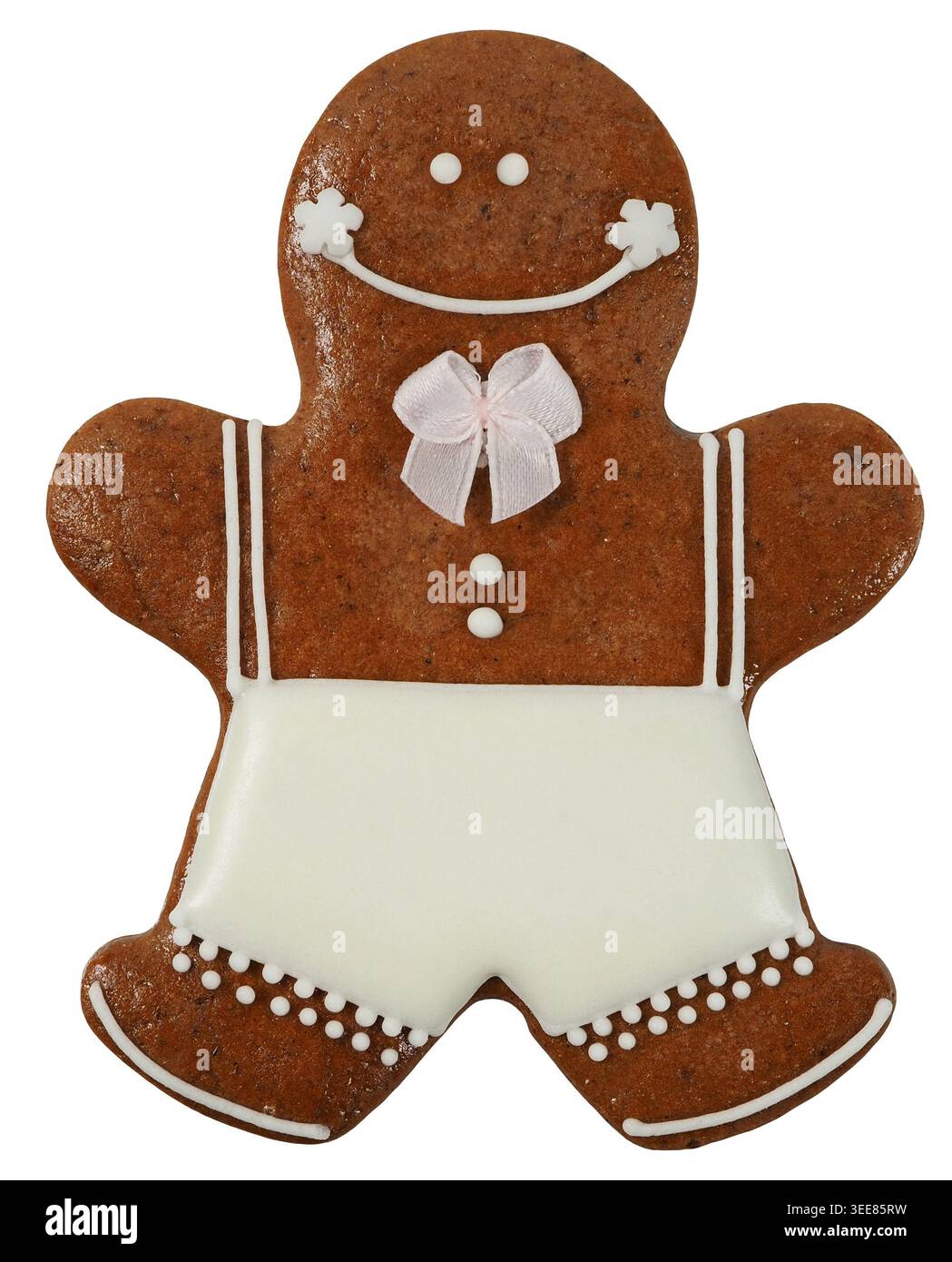 Gingerbread Man isolé sur fond blanc Banque D'Images
