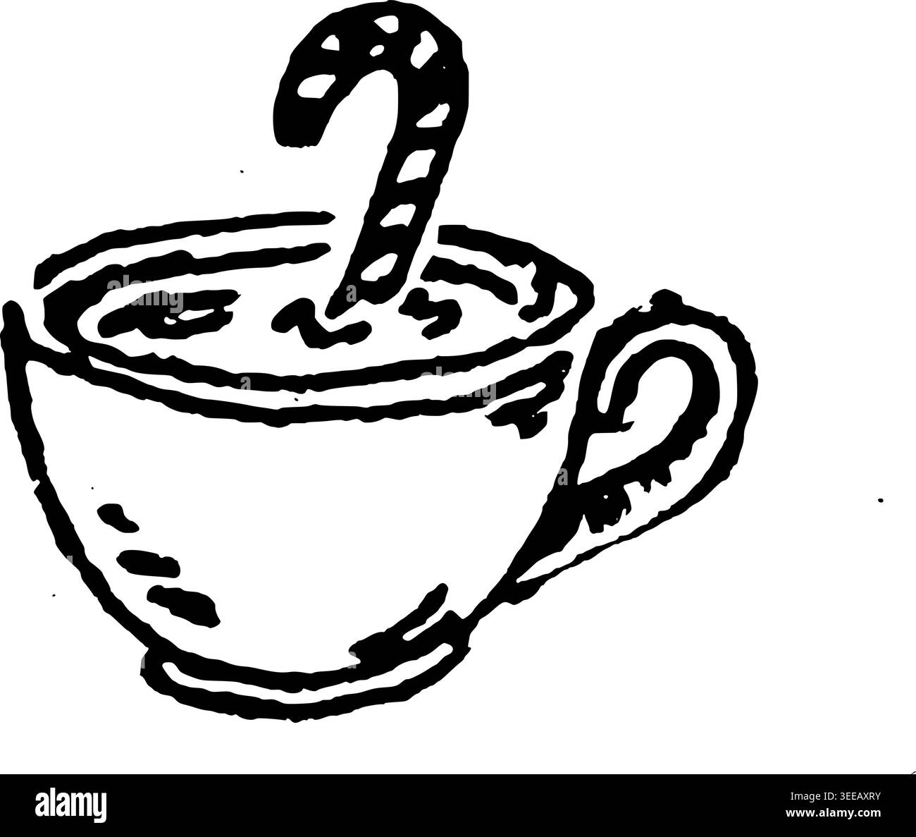 Tasse dessinée à la main avec illustration vectorielle de canne à sucre Illustration de Vecteur