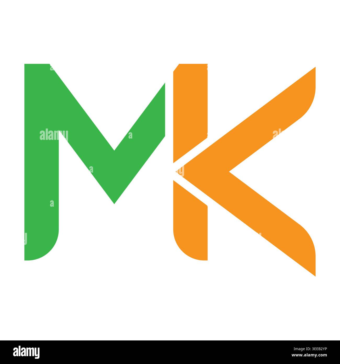 Lettre M et K avec une marque vectorielle Illustration de Vecteur