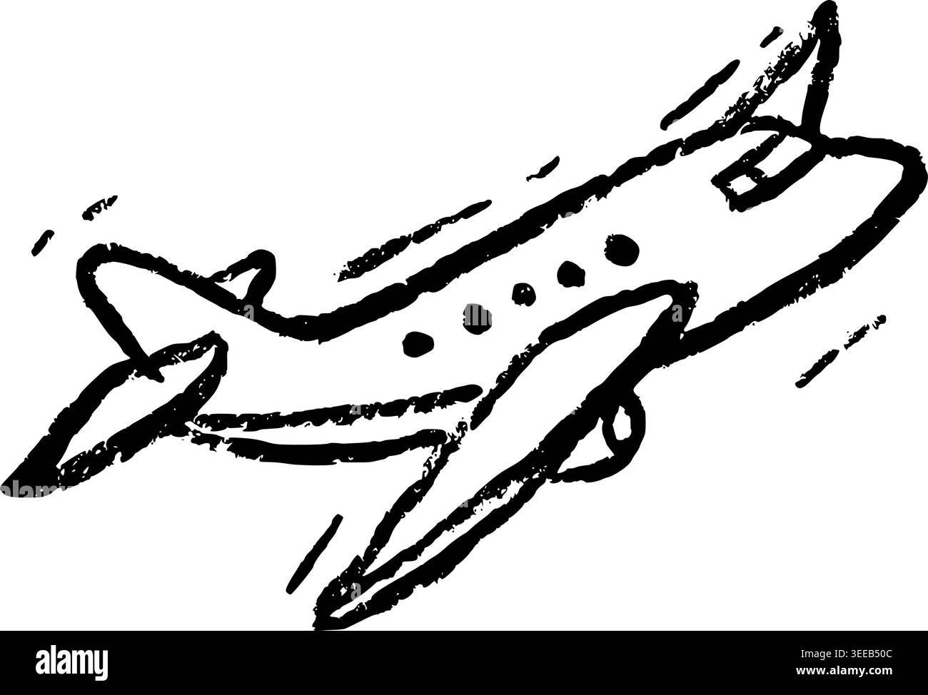 Illustration vectorielle d'avion dessinée à la main Illustration de Vecteur