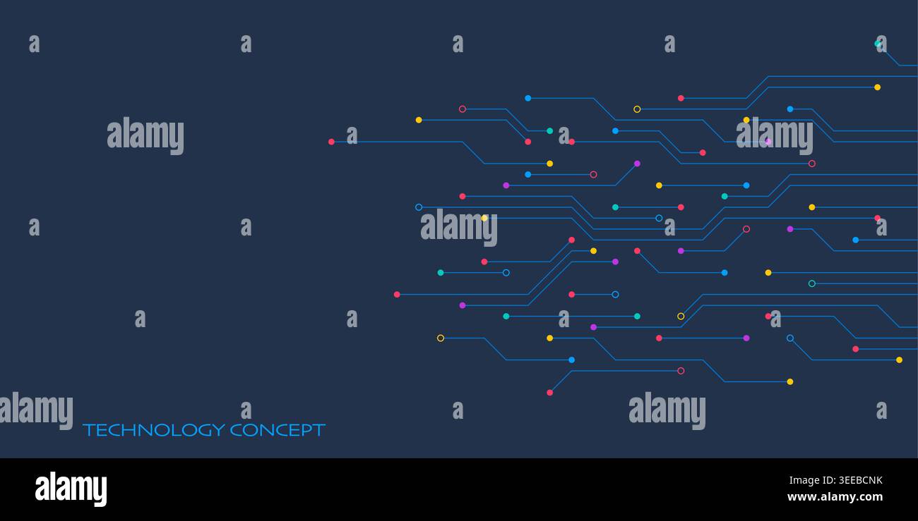 Texture de carte de circuit imprimé avec concept de technologie de communication. Illustration vectorielle créative Illustration de Vecteur