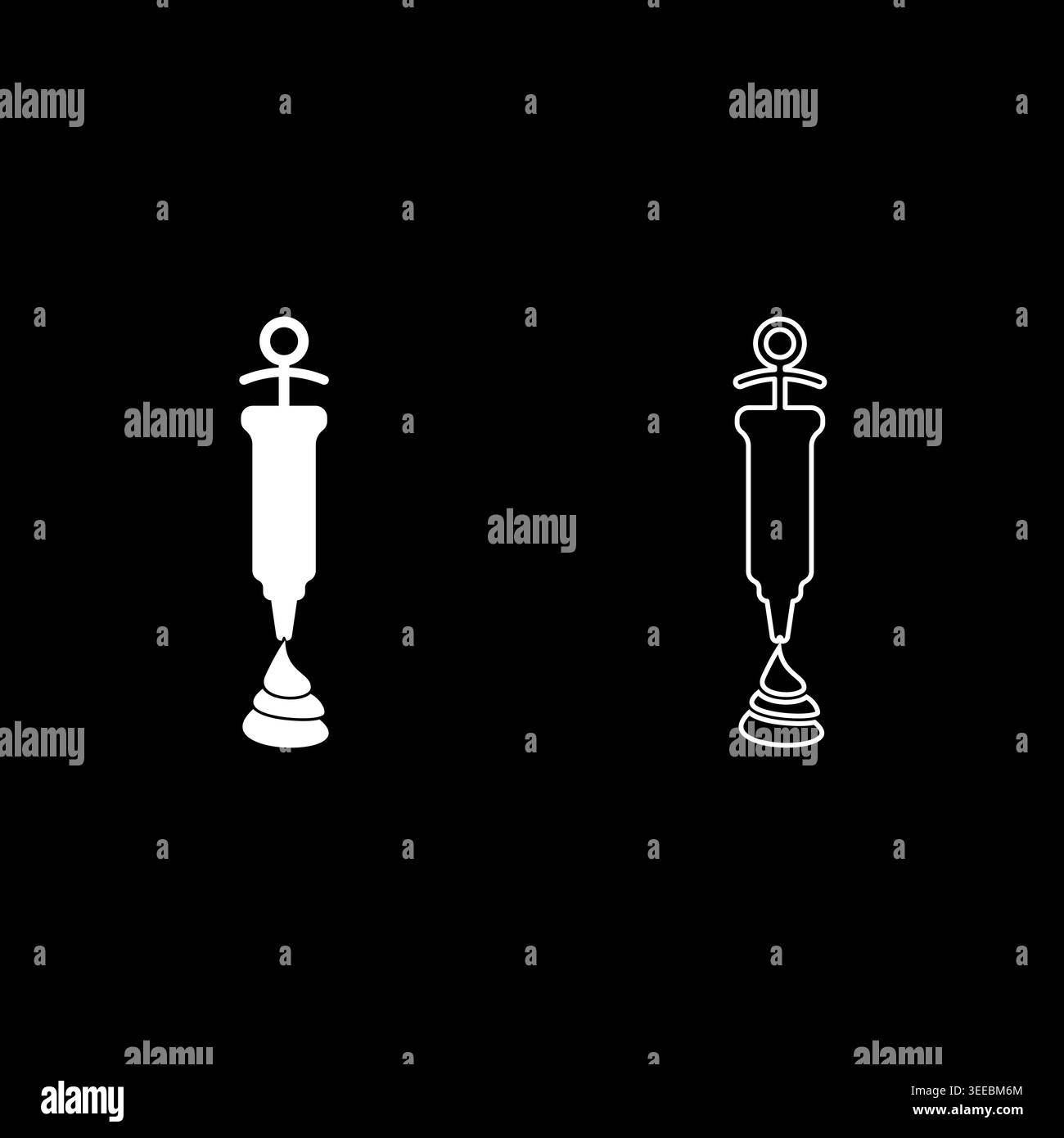 Confiserie seringue glaçage crème pâtisserie tourbillon crème fouettée ensemble icône blanc illustration vectorielle image simple ligne de contour de remplissage solide Illustration de Vecteur