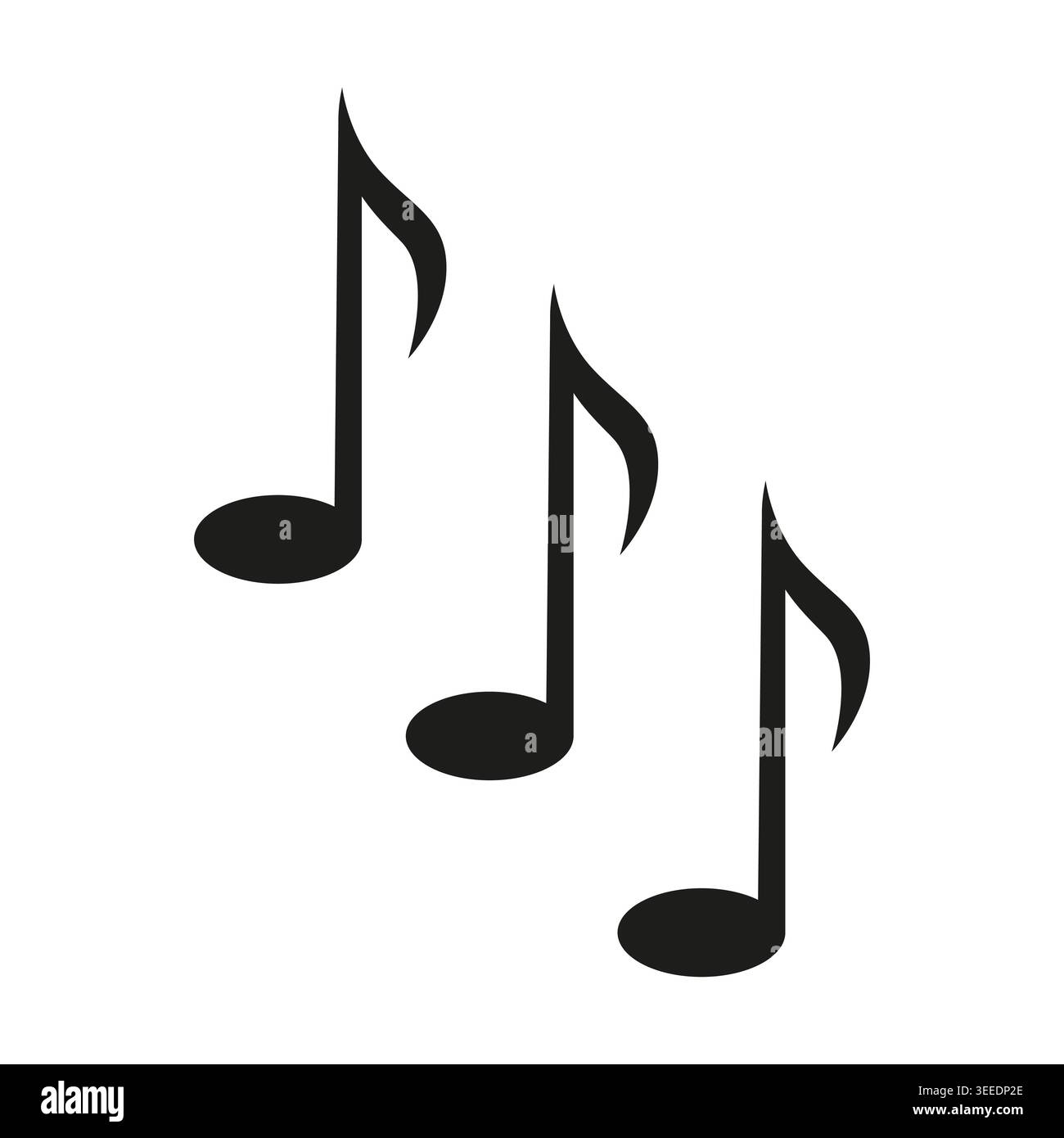Triple huitième icône de note de musique illustration de l'ensemble de vecteur. Idéal pour la marque de l'industrie sonore et l'interface d'application audio mobile. SPE 10. Illustration de Vecteur