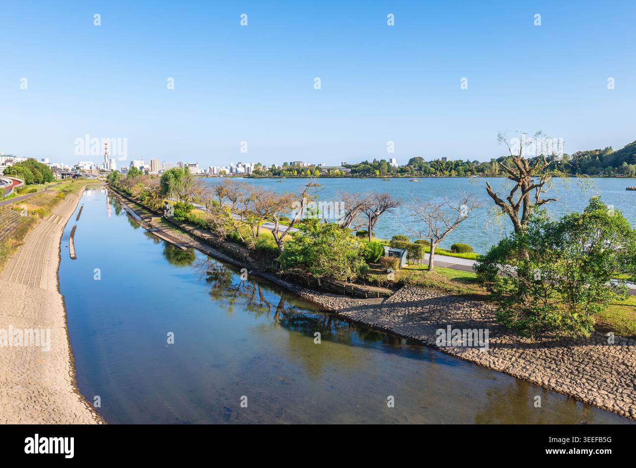 Lac Senba situé dans la ville de Mito, préfecture d'Ibaraki, Kanto, Japon Banque D'Images